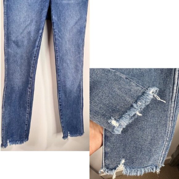 MADEWELL 10" Button Front High Rise Frayed Hem Skinny Jean Size 6/28 - Picture 8 of 12